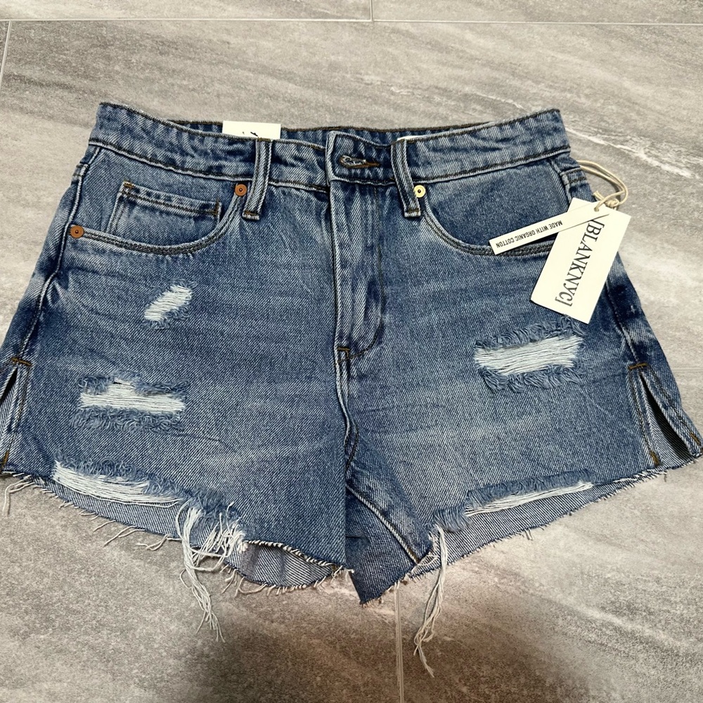 NWT Blank NYC Women's Distressed Blue Jean Shorts